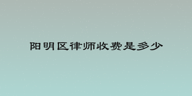 阳明区律师收费是多少