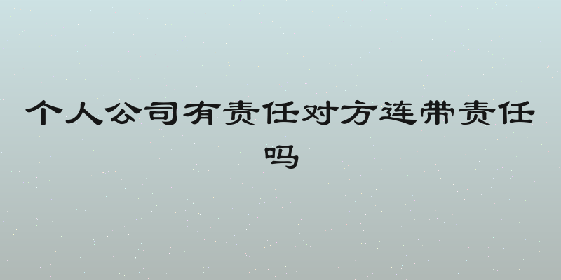 个人公司有责任对方连带责任吗