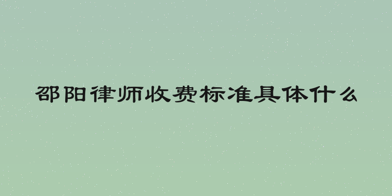邵阳律师收费标准具体什么