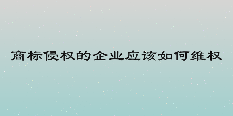 商标侵权的企业应该如何维权