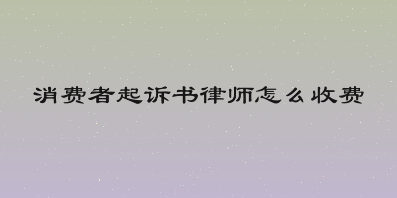 消费者起诉书律师怎么收费