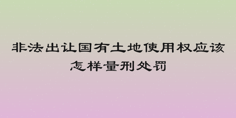 非法出让国有土地使用权应该怎样量刑处罚