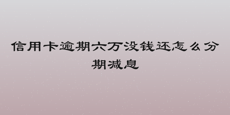 信用卡逾期六万没钱还怎么分期减息
