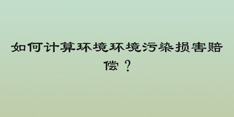 如何计算环境环境污染损害赔偿？