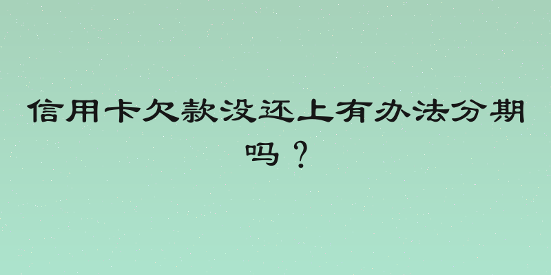 信用卡欠款没还上有办法分期吗？