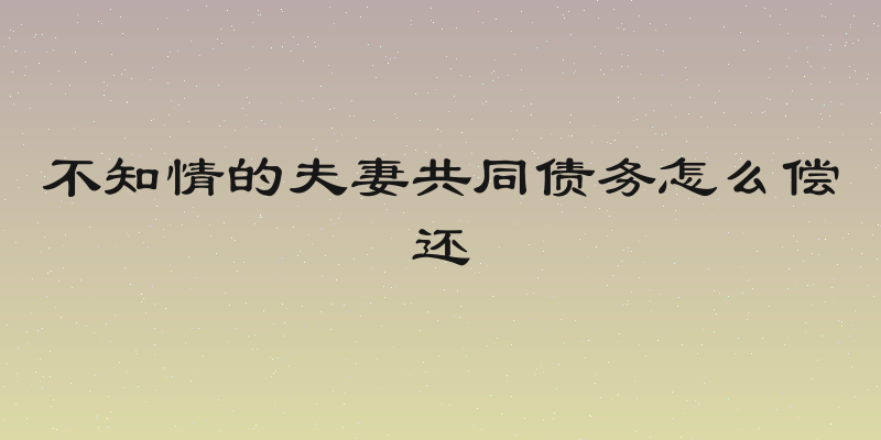 不知情的夫妻共同债务怎么偿还