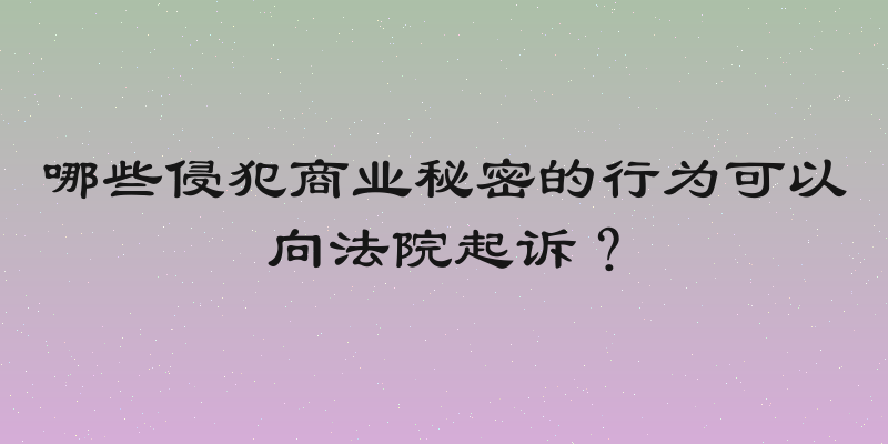 哪些侵犯商业秘密的行为可以向法院起诉？