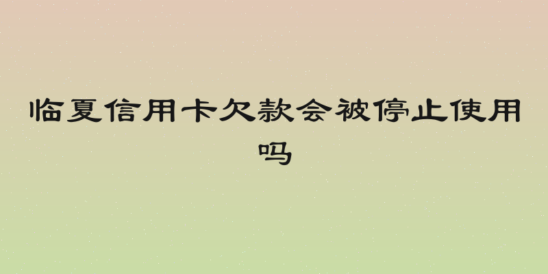 临夏信用卡欠款会被停止使用吗