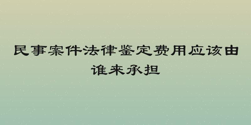 民事案件法律鉴定费用应该由谁来承担