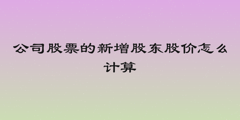 公司股票的新增股东股价怎么计算