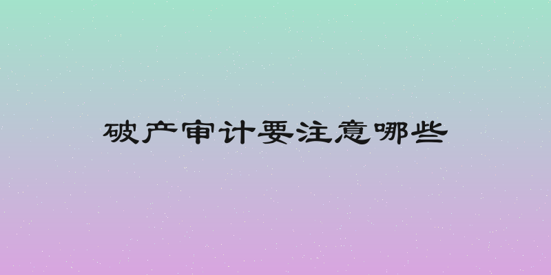 破产审计要注意哪些