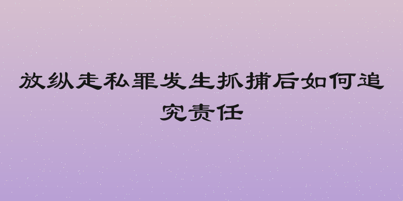 放纵走私罪发生抓捕后如何追究责任