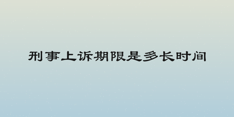 刑事上诉期限是多长时间