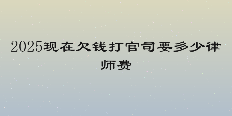 2025现在欠钱打官司要多少律师费