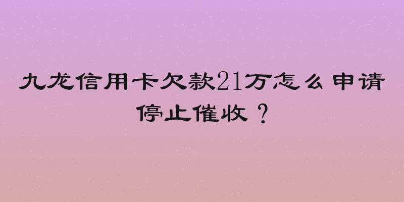 九龙信用卡欠款21万怎么申请停止催收？
