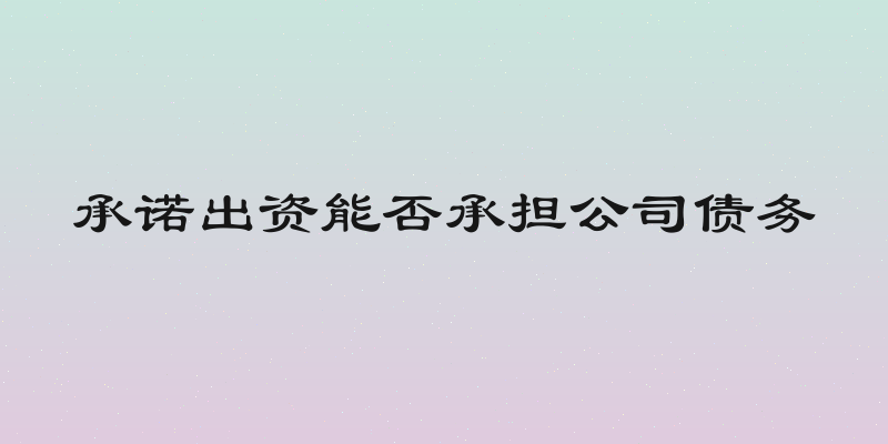 承诺出资能否承担公司债务