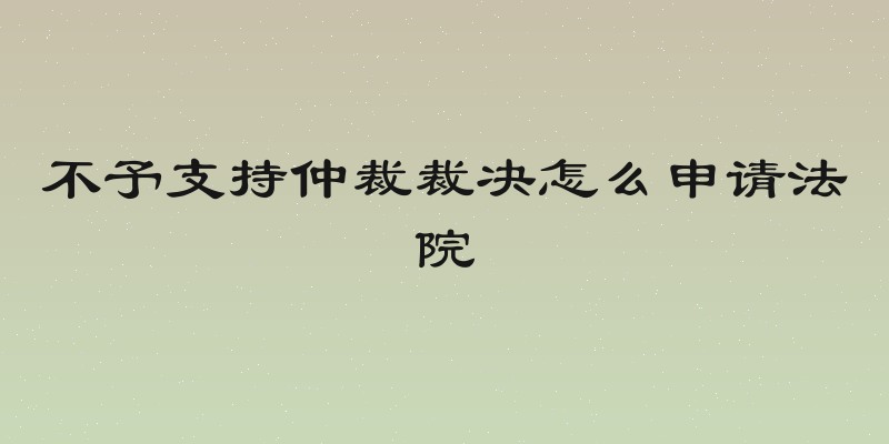 不予支持仲裁裁决怎么申请法院