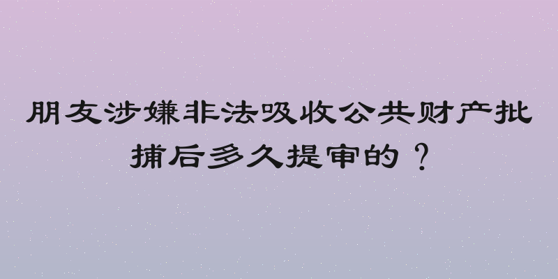 朋友涉嫌非法吸收公共财产批捕后多久提审的？
