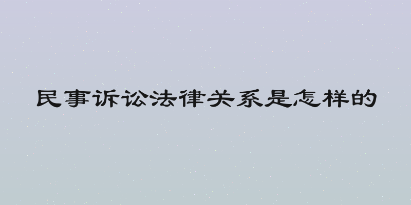 民事诉讼法律关系是怎样的