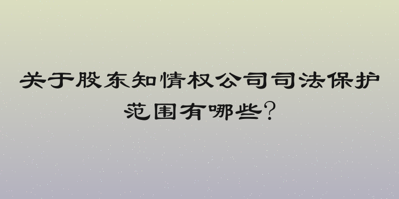 关于股东知情权公司司法保护范围有哪些?