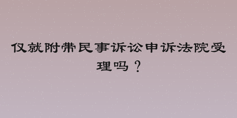 仅就附带民事诉讼申诉法院受理吗？
