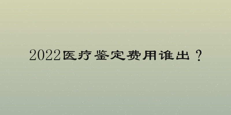 2022医疗鉴定费用谁出？