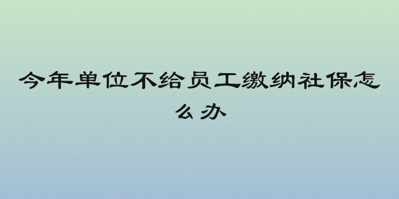 今年单位不给员工缴纳社保怎么办