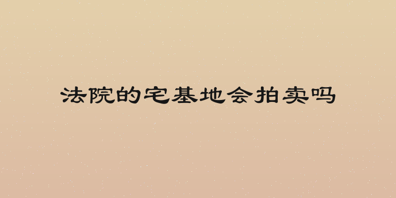 法院的宅基地会拍卖吗