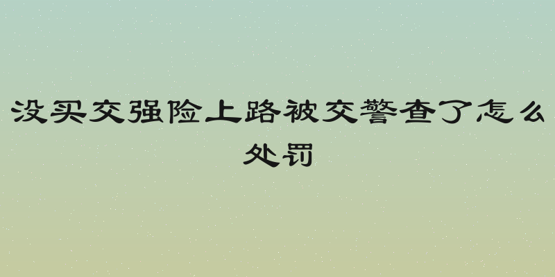 没买交强险上路被交警查了怎么处罚