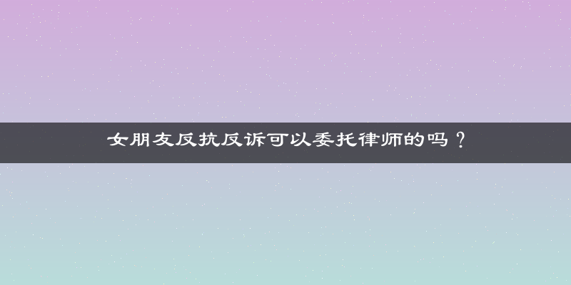 女朋友反抗反诉可以委托律师的吗？