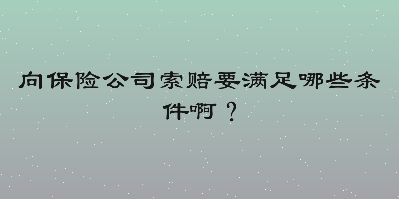 向保险公司索赔要满足哪些条件啊？