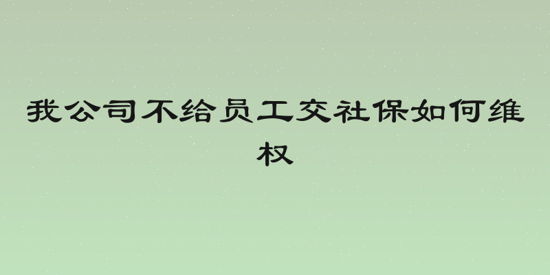 我公司不给员工交社保如何维权