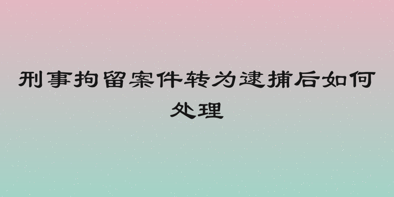 刑事拘留案件转为逮捕后如何处理