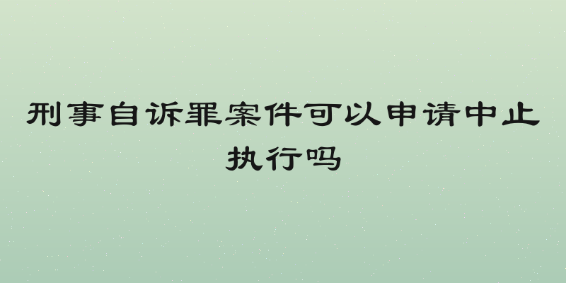 刑事自诉罪案件可以申请中止执行吗