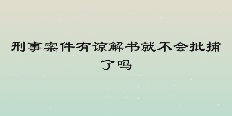 刑事案件有谅解书就不会批捕了吗