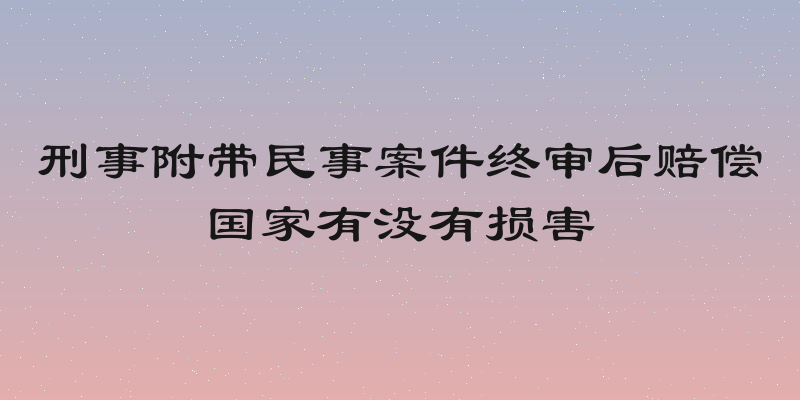 刑事附带民事案件终审后赔偿国家有没有损害