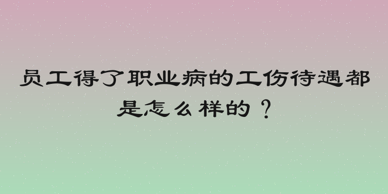 员工得了职业病的工伤待遇都是怎么样的？