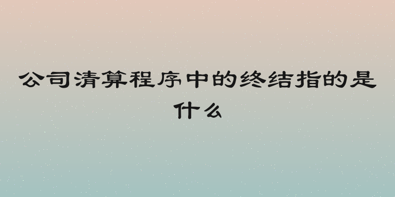 公司清算程序中的终结指的是什么