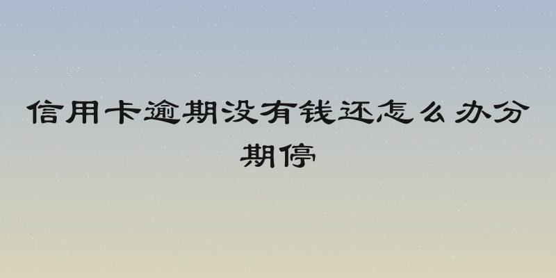 信用卡逾期没有钱还怎么办分期停