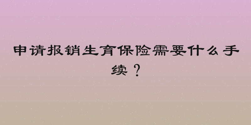 申请报销生育保险需要什么手续？