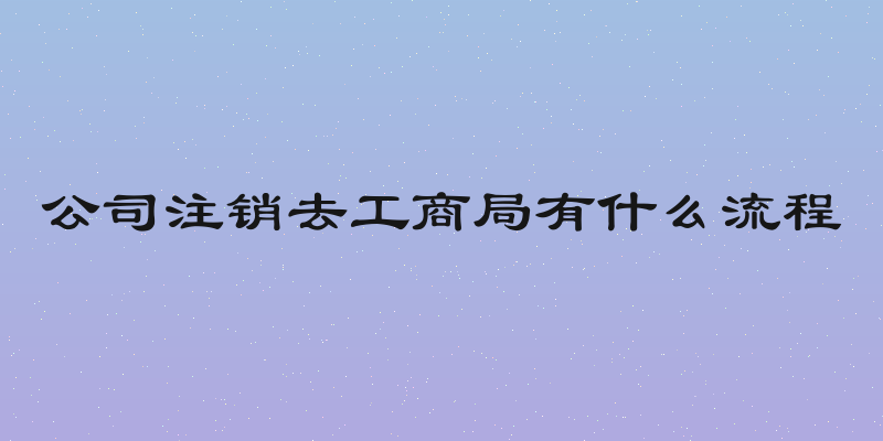 公司注销去工商局有什么流程