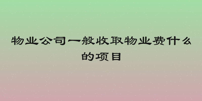 物业公司一般收取物业费什么的项目