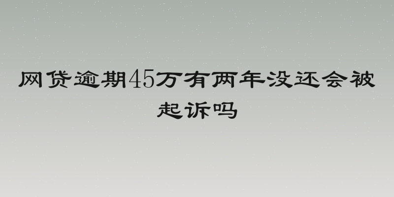 网贷逾期45万有两年没还会被起诉吗