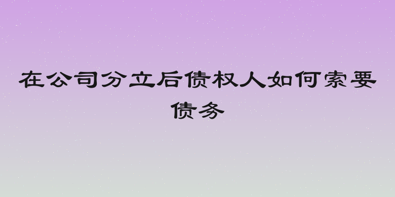 在公司分立后债权人如何索要债务