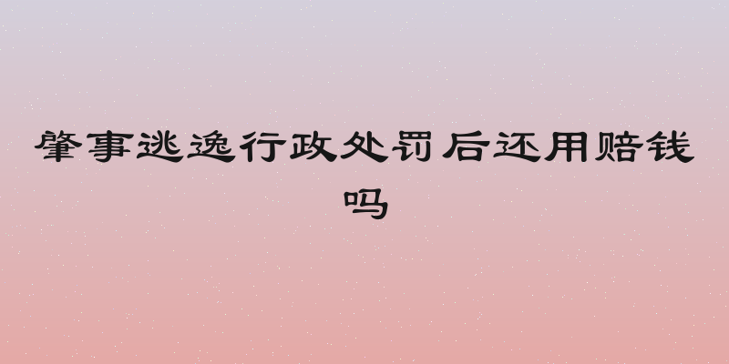 肇事逃逸行政处罚后还用赔钱吗