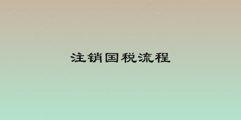 注销国税流程