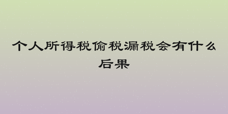 个人所得税偷税漏税会有什么后果