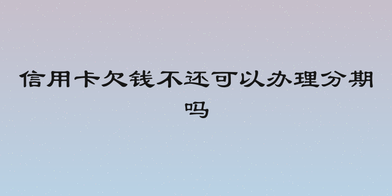 信用卡欠钱不还可以办理分期吗