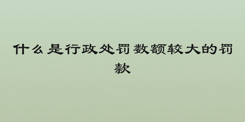 什么是行政处罚数额较大的罚款