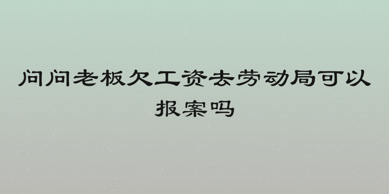 问问老板欠工资去劳动局可以报案吗